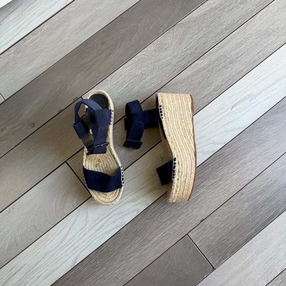 Vince Women's Abby Espadrille Platfrom Sandals - Blue Marine